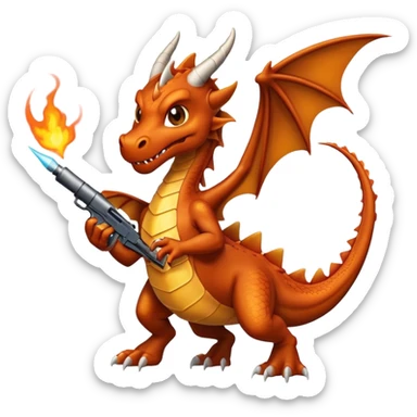 Dragon getting shot down  sticker