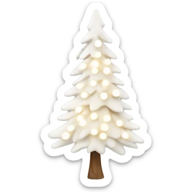  actual white fir christmas tree isolated. With Christmas lights sticker