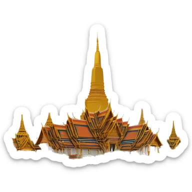 Thailand Bangkok temple with the skyline sticker
