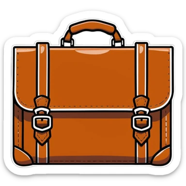 A professional brown leather attaché case or business briefcase sticker