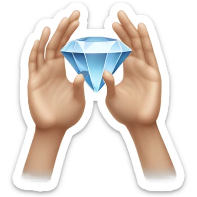 Create a diamond using hands that spreads apart sticker