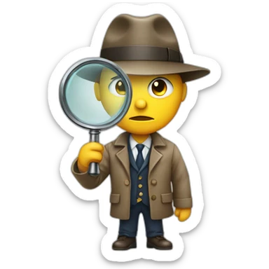 detective with a magnifying glass sticker