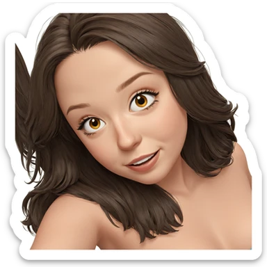 smiling girl with long hair sticker