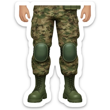 Filipino soldier bdu camo with green combat boots no plate carrier and belt knee pads sticker