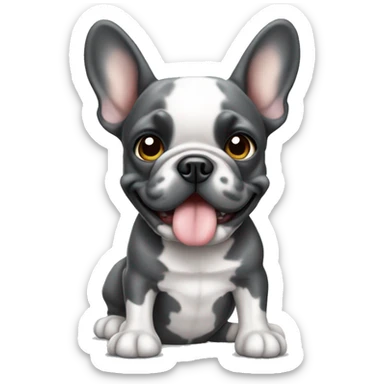 Black and gray Merle French bulldog sticker