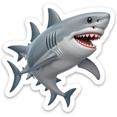 A shark with foot and shoes running  sticker