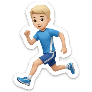 High resolution of ful body kid running  sticker