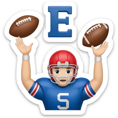 cheering sign american football in blue (#00A3E0) and red (#F9423A) sticker
