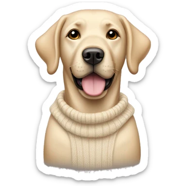 Labrador wearing a light beige sweater  sticker