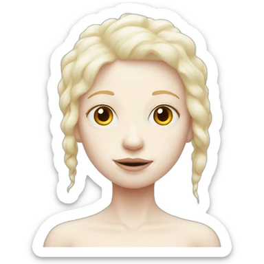 albino redhead with slanting eyes sticker