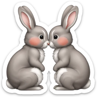 Kissing rabbit, profile, long ears sticker