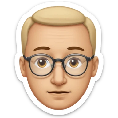 Emoli hombre con lentes mucha frente y nariz grande sticker