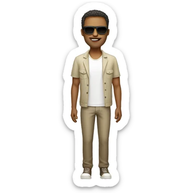 full body man with sunglasses sticker