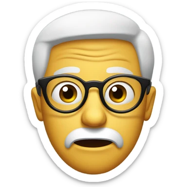 Creeped out face with glasses sticker