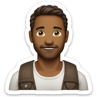 40 year old brown skin brown hair man sticker