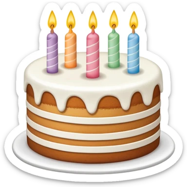 un gateau d'anniversaire dessiner au trait de couleur blanc sticker