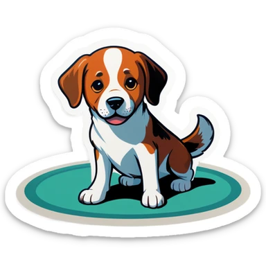 Dog itching butt on carpet sticker