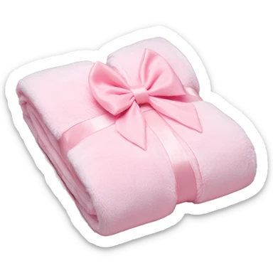 Fold babypink blanket with bow sticker