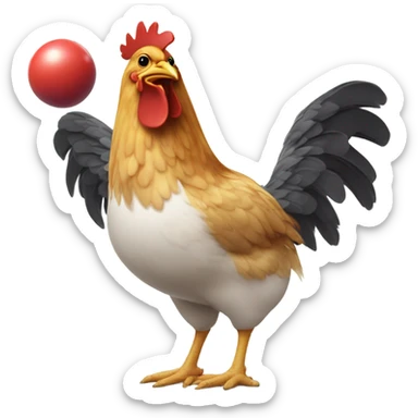 Chicken at the bowling alley  sticker