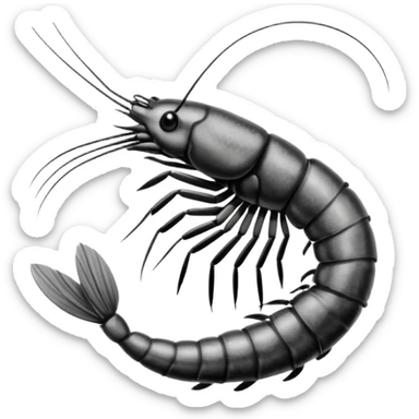 Shrimp sketched with pencil  sticker