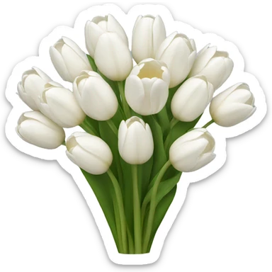 white tulip bouquet  sticker