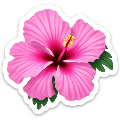 pink hibiscus flower sticker