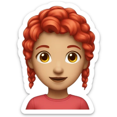 A girl with red colouration haut sticker
