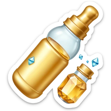 Biberón dorado con diamantes 🍼con ese biberón  de bebe  solo el biberón  más elegante eschado al costado sticker