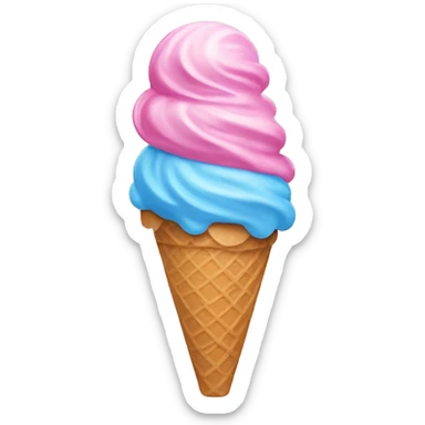 pink and blue ice cream swirl sticker