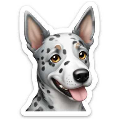 Australian cattle dog grey and white spotted with blue eyes sticker