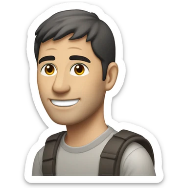 Tall man with dark hair in a gray 2012 Subaru Outback  sticker