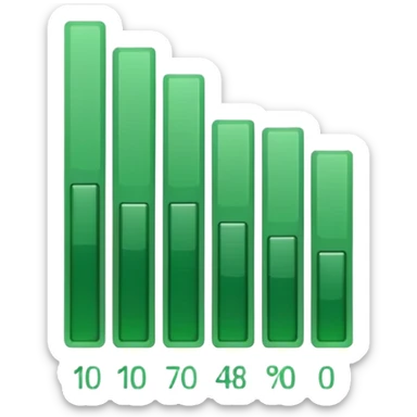 green bar chart decrease and percentage sign sticker