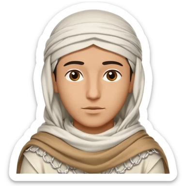 Arabe con un shemagh de color blanco pero solo sea la cabeza y nada de cuerpo sticker