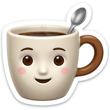 A coffee emoji very small sticker