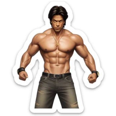 srk with 6pack abs full body  sticker