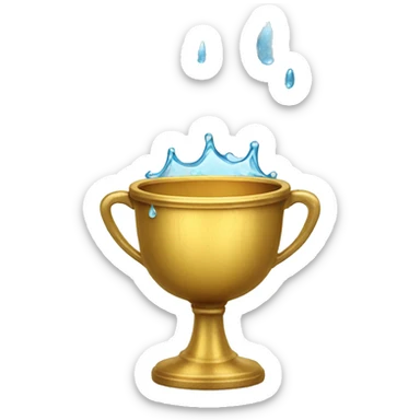 golden chalice with water pouring down the edge sticker