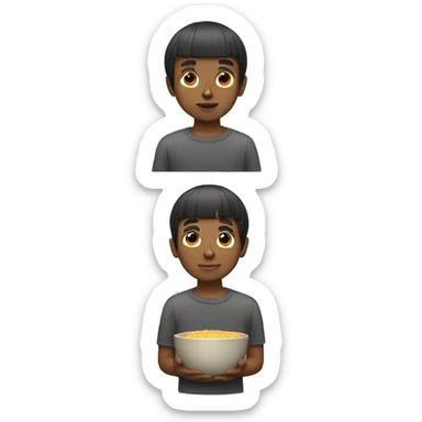 A dude with a bowl cut  sticker