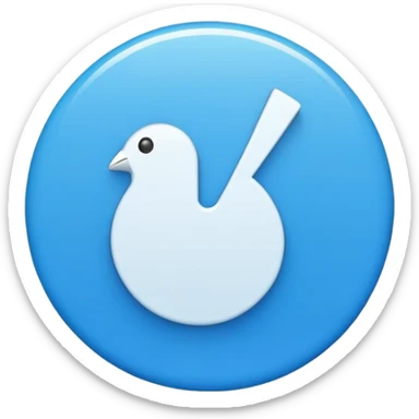 white tick in the middle of the blue circle sticker