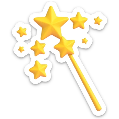 magic wand and yellow stars sticker