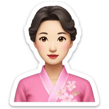 Go Yoon Jung wearing pink ao dai sticker