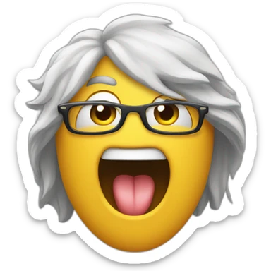 cara de emoji con lengua a un costado sticker