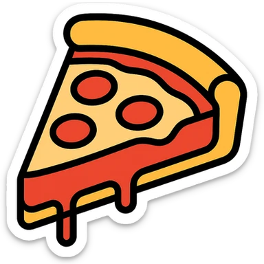 colored icon of a Chicago deep dish pizza slice sticker
