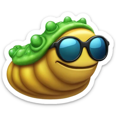 a slimy slug wearing sungasses sticker