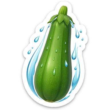 Ein Zucchini mit Wasser sticker