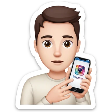 celular com instagram na tela sticker