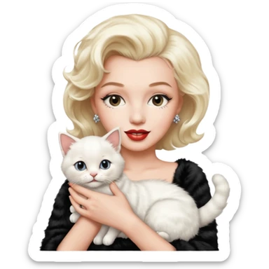 Marilyn Monroe, with cute cat sticker