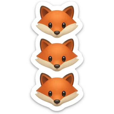 three fox face sticker