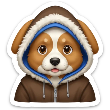 Dog wearing hood sticker