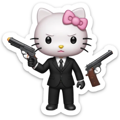 Mafia boss hello kitty who is a killer sticker