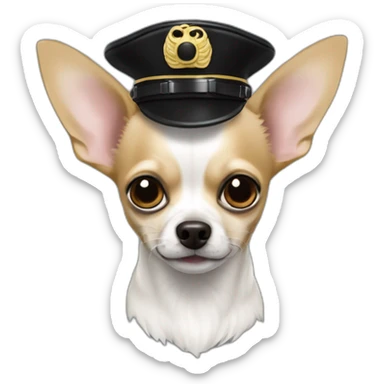 Chihuahua blanc poilu à tache noire  sticker